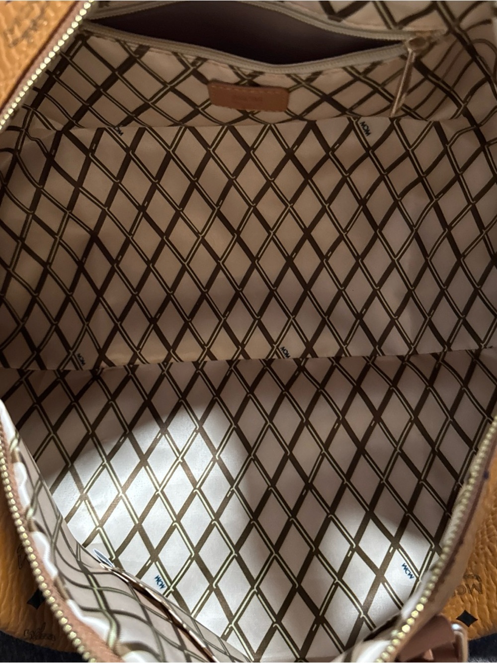 Monogram Cognac Logo Duffel Bag - Picture 9 of 13
